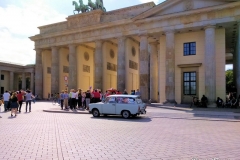 DJ in a Trabant at the Brandenburg Gate