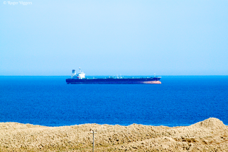 Sinclair's Bay, Caithness, Tanker at anchor
