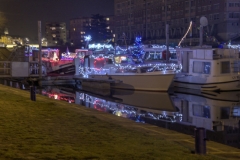Christmas lights on the River Sarthe, Le Mans