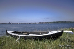 Viking design boat in use in Denmark